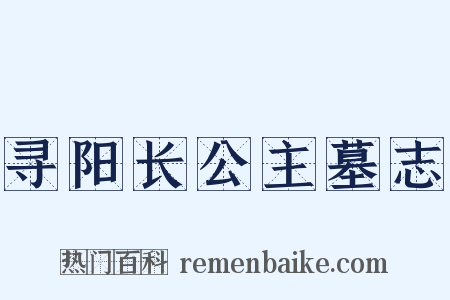 寻阳长公主墓志是什么意思的图片